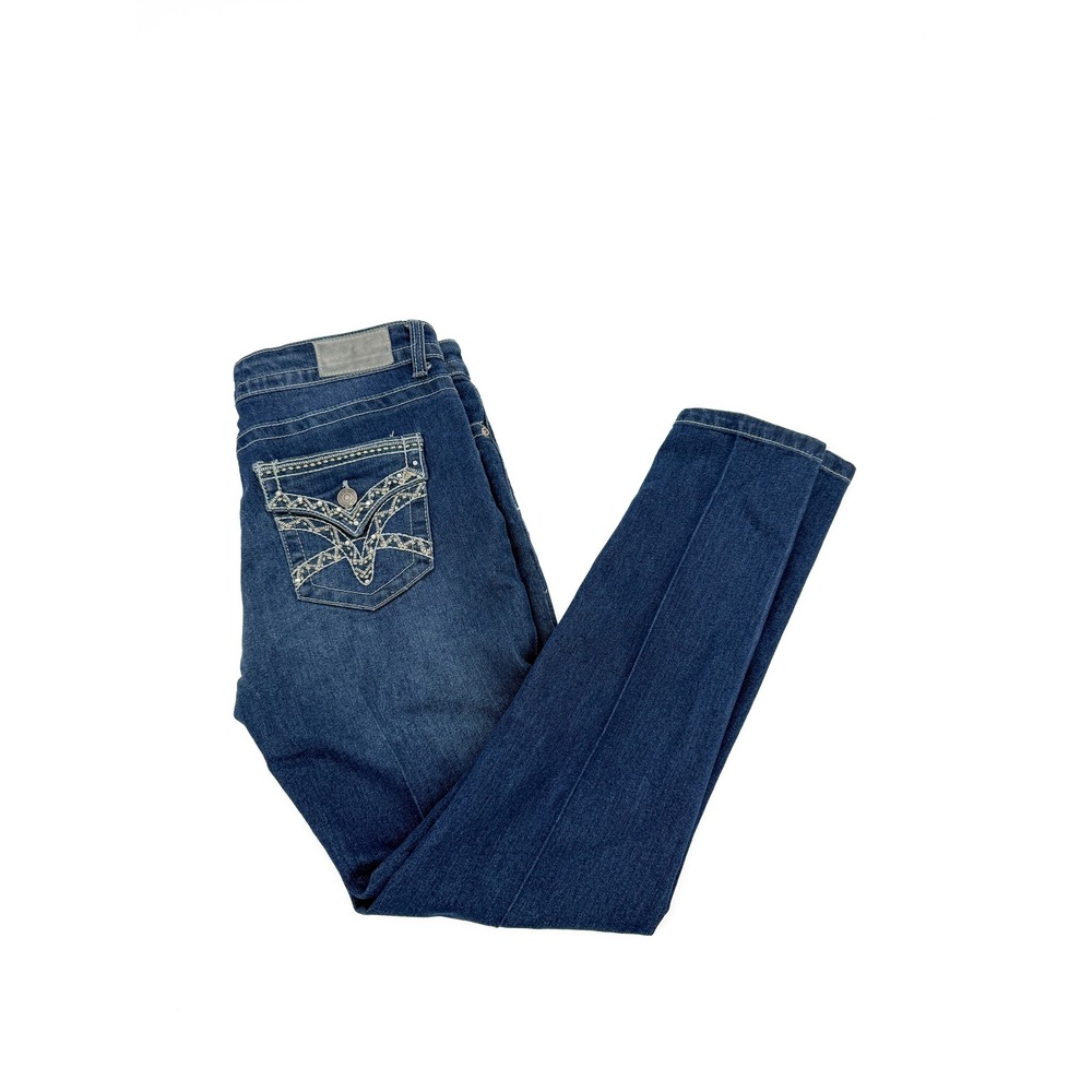 VGS Jeans Skinny Women Size 8 Blue VGS-P5548A Distressed Embellished Pocket